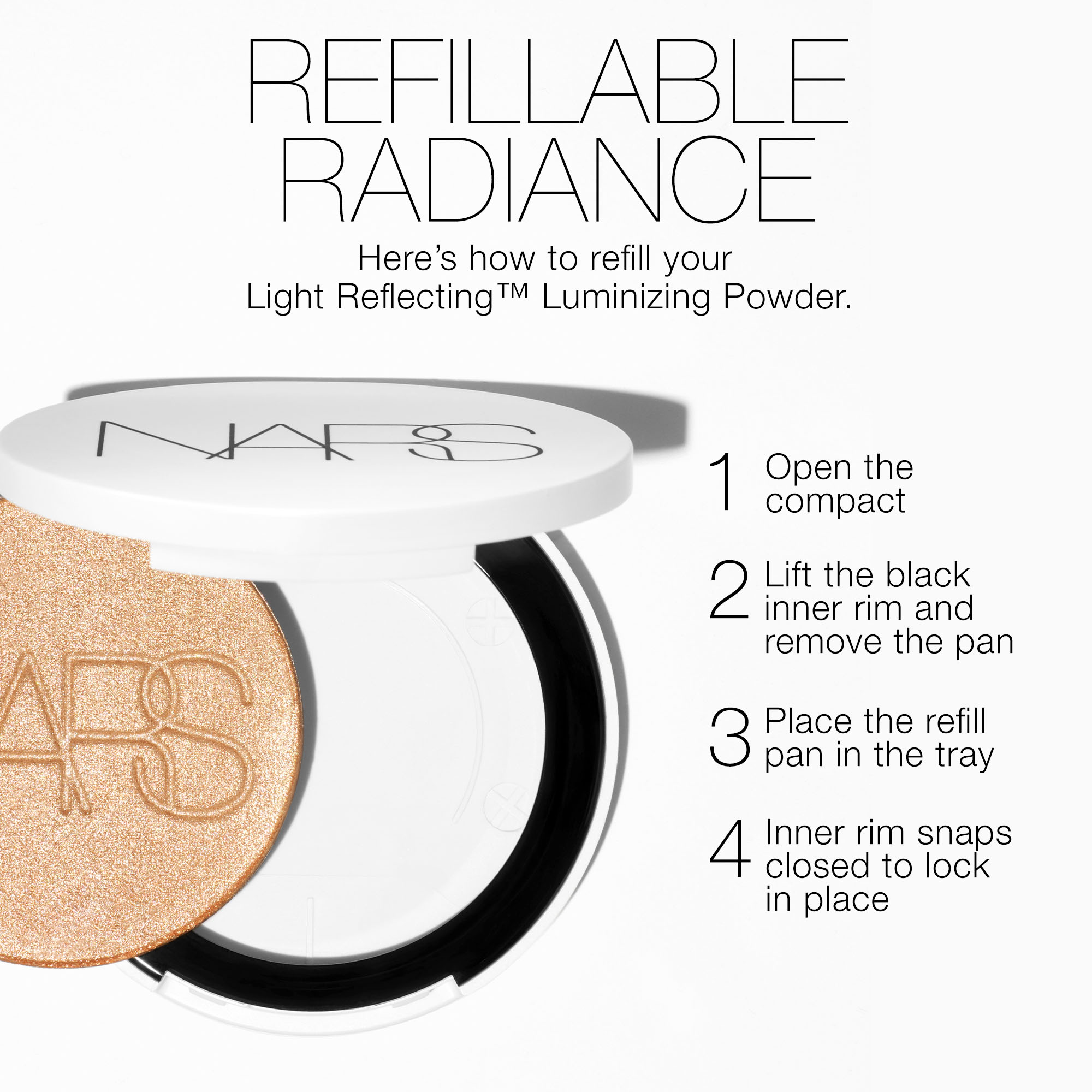LIGHT REFLECTING™ LUMINIZING POWDER REFILL, NARS Rostro