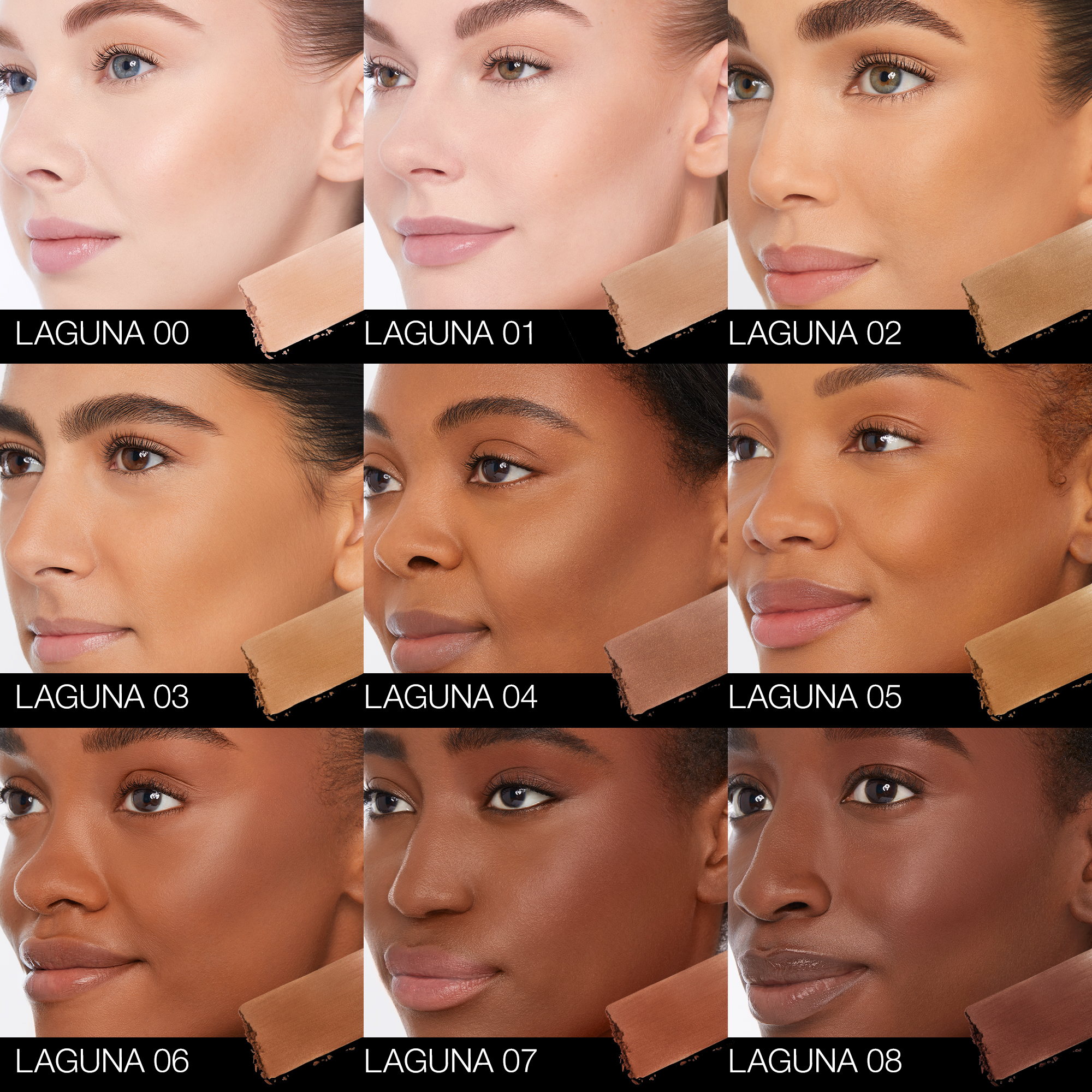 NARS_SP23_LagunaCollection_PDPCrop_OnModel_LagunaBronzingPowder_ShadeGrid